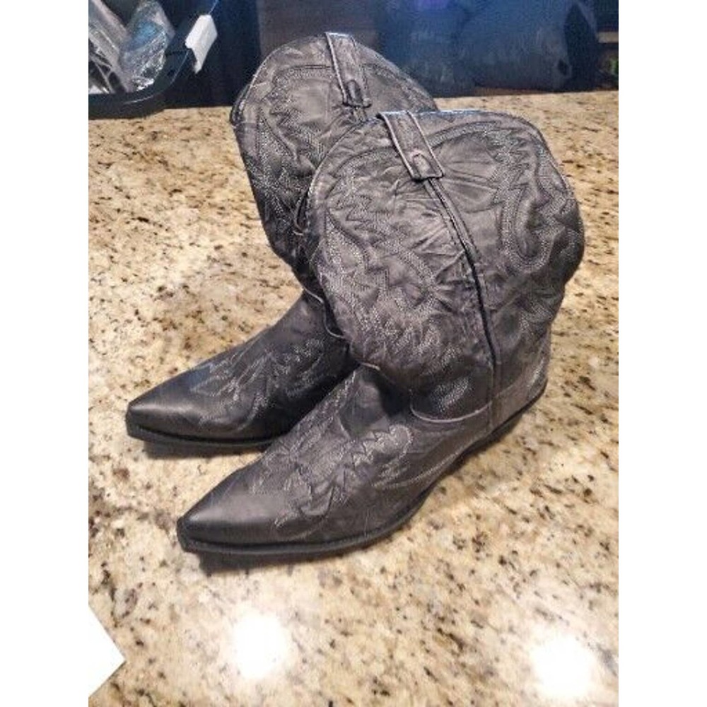 Laredo Garrett Distressed Snip Toe Cowboy Mens Black Dress Boots 68407 Sz 13D